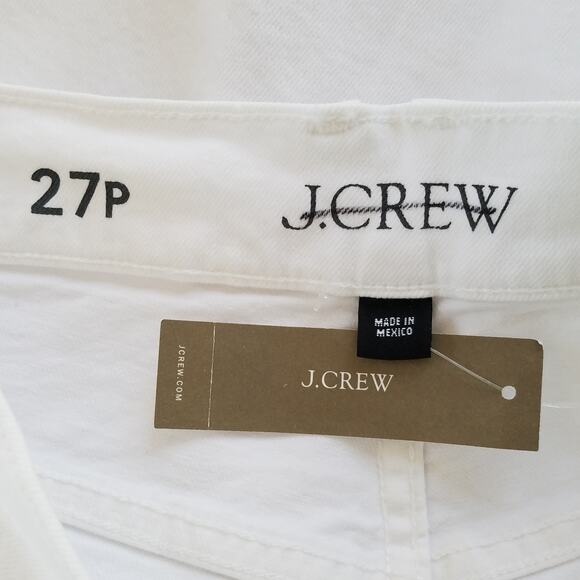 J. Crew Petite Slim Wide Leg Jeans Size 27P White Raw Hem Cropped NWT $148 BP463 - Picture 5 of 8